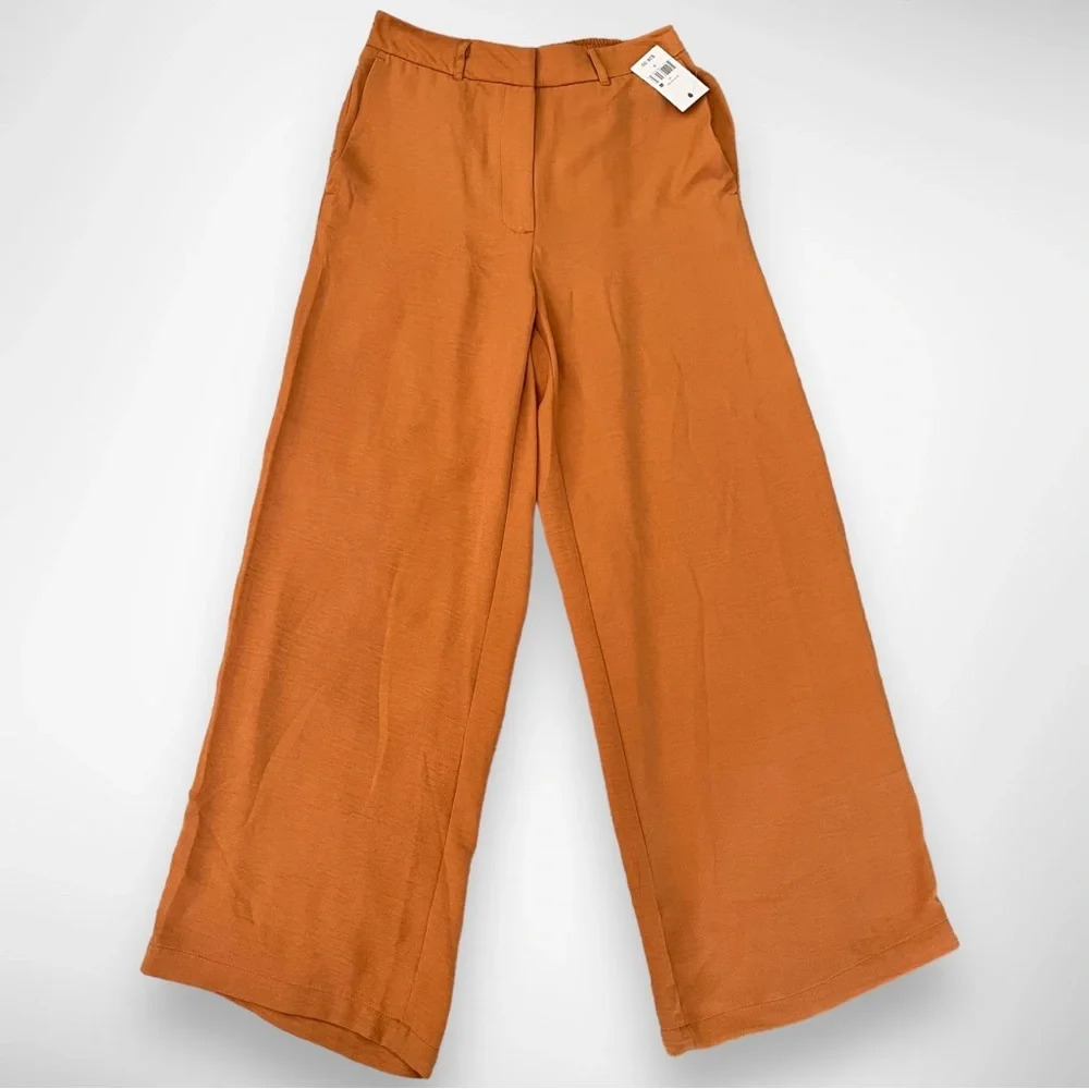 OPHELIA ROE Women's Camel Brown Wide Leg Trousers Size Medium | NWT